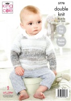 Knitting Pattern - King Cole 5778 - Baby Pure DK - Cardigan and Sweater